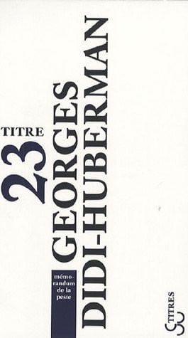 MEMORANDUM DE LA PESTE, de DIDI-HUBERMAN G | portada del libro