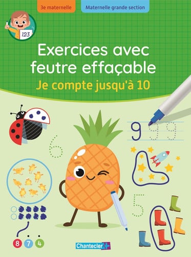 EXERCICES AVEC FEUTRE EFFACABLE JE COMPTE JUSQU'A 10, de COLLECTIF | portada del libro