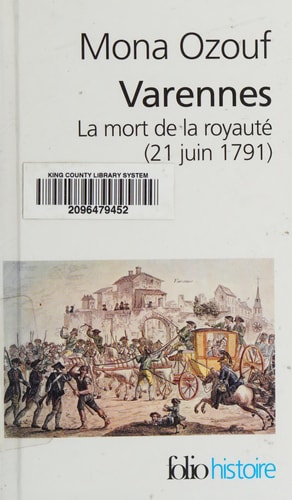 VARENNES, de Mona Ozouf | portada del libro