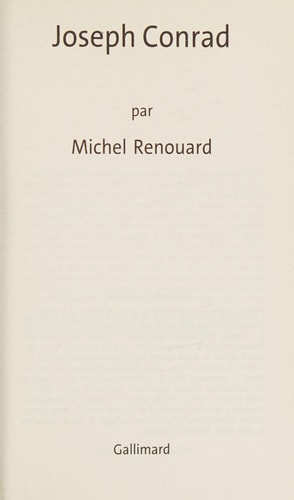 JOSEPH CONRAD, de RENOUARD | portada del libro