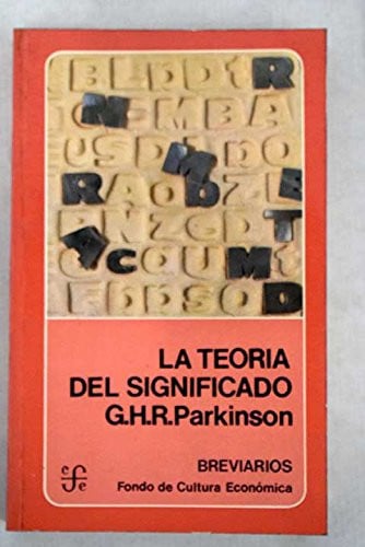 TEORIA SIGNIFICADO***, de PARKINSON | portada del libro