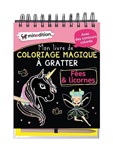 MON LIVRE DE COLORIAGE MAGIQUE A GRATTER FEES & LICORNES, de Eva Schindler | portada del libro