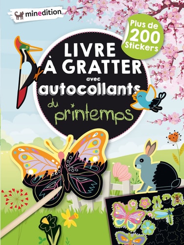 LIVRE A GRATTER AVEC AUTOCOLLANTS DU PRINTEMPS, de Schindler | portada del libro