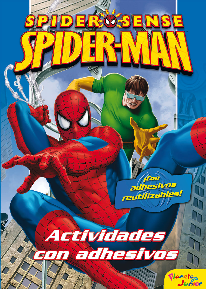 Spiderman. Actividades con adhesivos, de Spiderman | portada del libro