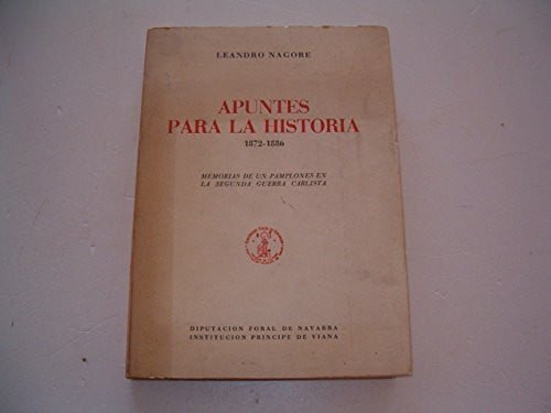 APUNTES PARA LA HISTORIA 1872 1886, de NAGORE | portada del libro