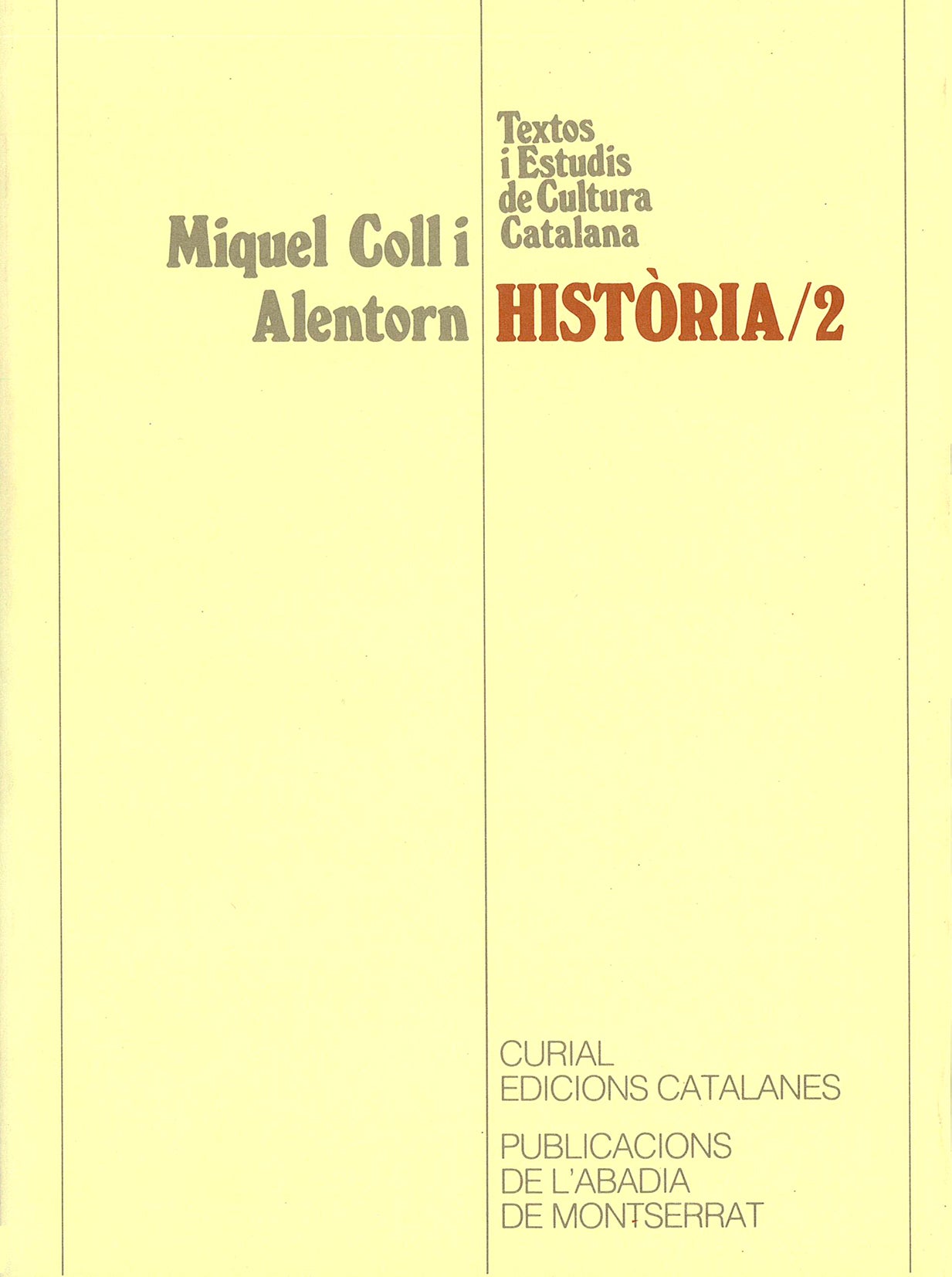 Història II, de Coll i Alentorn | portada del libro