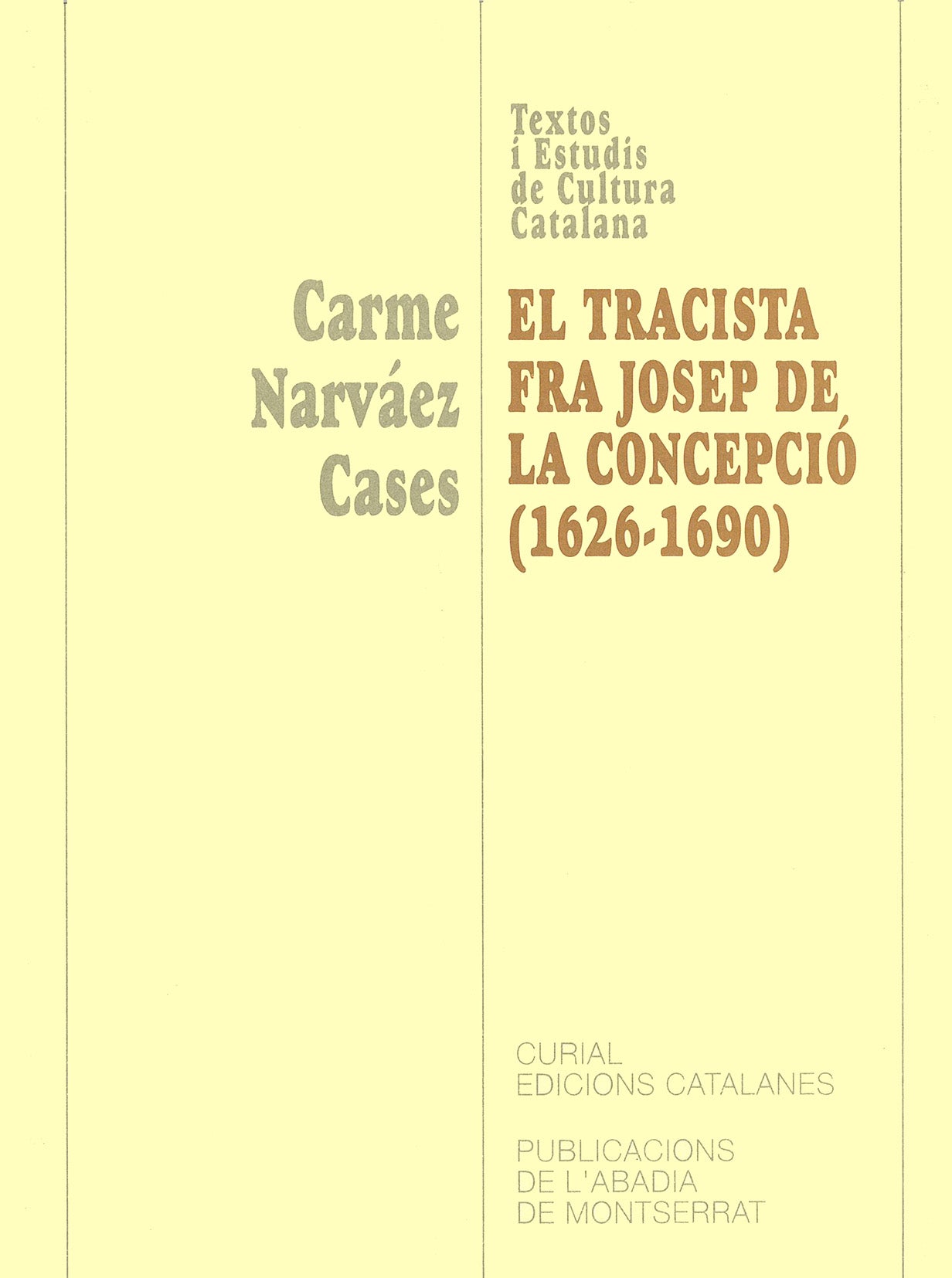 El tracista fra Josep de la Concepció (1626-1690), de Narváez Cases | portada del libro