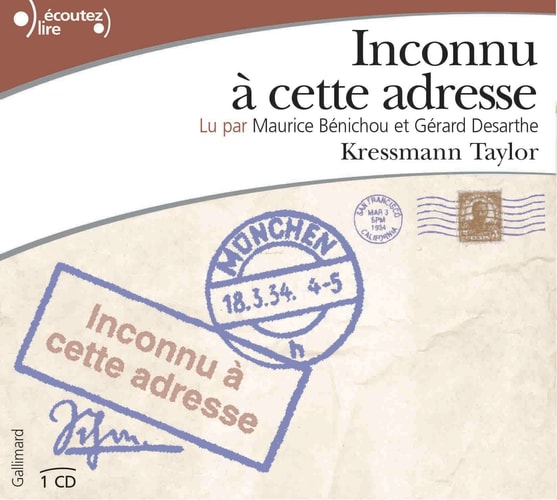 INCONNU A CETTE ADRESSE CD, de Kressmann Taylor | portada del libro