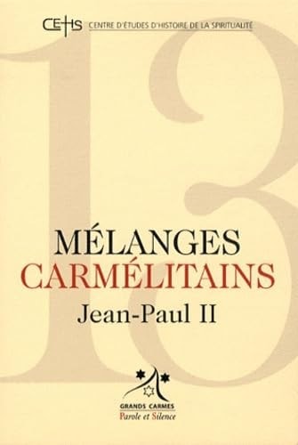 MELANGES CARMELITAINS 13, de Patrick Sbalchiero | portada del libro