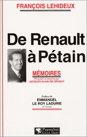 E RENAULT A PETAIN, de LEHIDEUX FRANCOIS | portada del libro