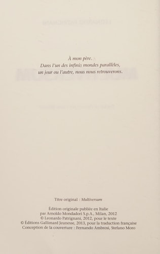 MULTIVERSUM T1, de Leonardo Patrignani | portada del libro