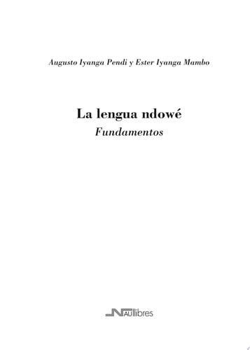 LA LENGUA NDOWE FUNDAMENTOS, de IYANGA PENDI | portada del libro