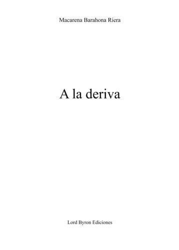 A la deriva, de BARAHONA RIERA | portada del libro