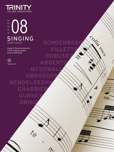 SINGING GRADE 8 HIGH VOICE 2018, de Trinity College London (approximately 1980- ) | portada del libro