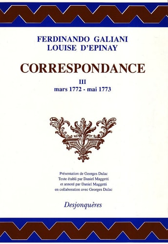 CORRESPONDANCE T.3 1772-1773, de Ferdinando Galiani | portada del libro