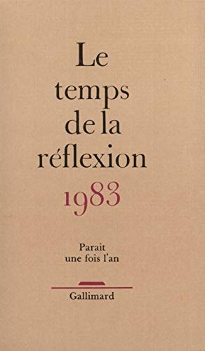LE TEMPS DE LA REFLEXION 1983, de Jean Starobinski | portada del libro