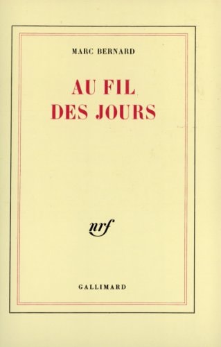 AU FIL DES JOURS, de Bernard | portada del libro