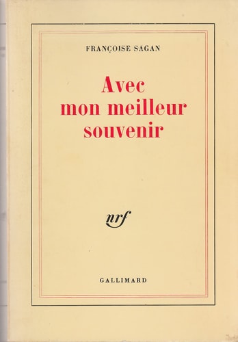 AVEC MON MEILLEUR SOUVENIR, de Sagan | portada del libro