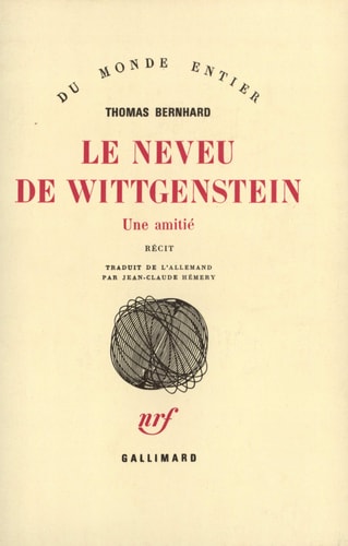 LE NEVEU DE WITTGENSTEIN, de Thomas Bernhard | portada del libro