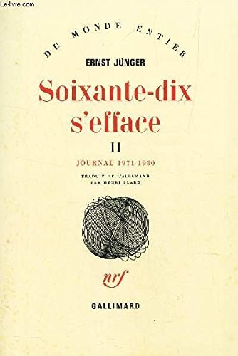 SOIXANTE-DIX S'EFFACE T2, de Ernst Jünger | portada del libro