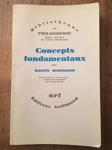 CONCEPTS FONDAMENTAUX, de Martin Heidegger | portada del libro