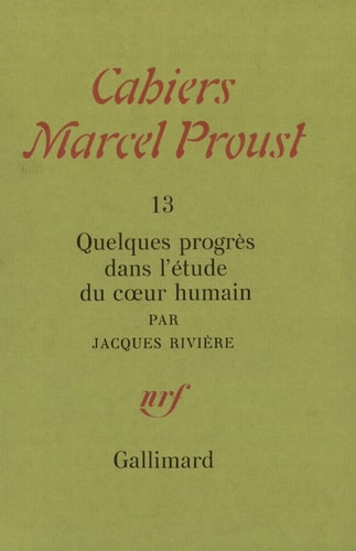 QUELQUES PROGRES DANS L'ETUDE DU COEUR HUMAIN, de Jacques Rivière | portada del libro