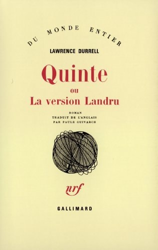 QUINTE OU LA VERSION LANDRU, de Lawrence Durrell | portada del libro