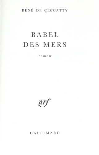 BABEL DES MERS, de Ceccatty | portada del libro