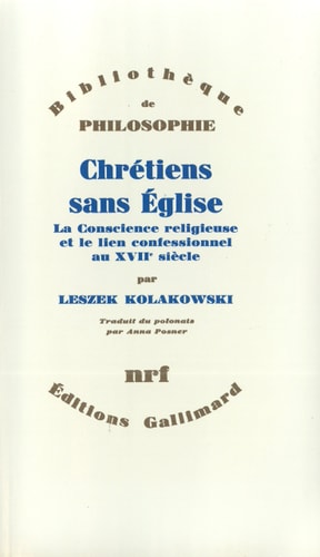 CHRETIENS SANS EGLISE, de Leszek Kołakowski | portada del libro