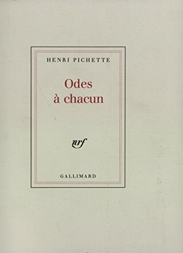 ODES A CHACUN, de Pichette | portada del libro