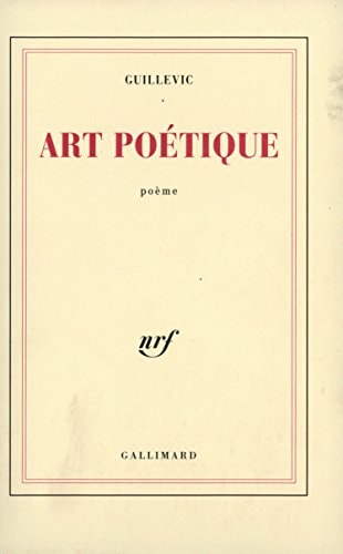 ART POETIQUE, de Guillevic | portada del libro