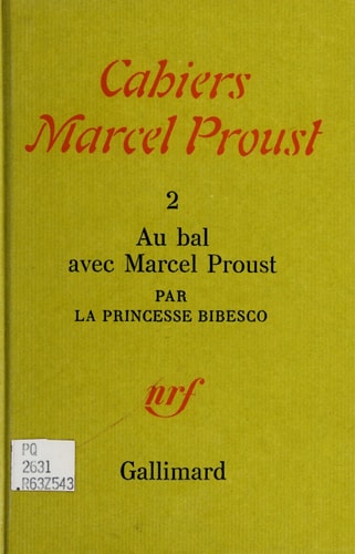 AU BAL AVEC MARCEL PROUST, de Marthe Bibesco | portada del libro