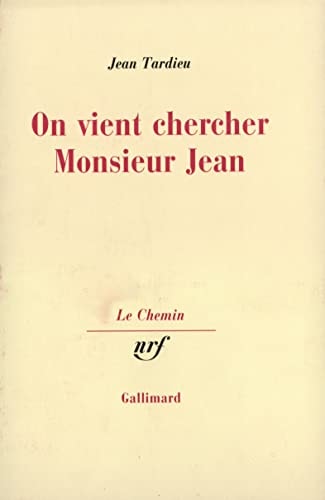 ON VIENT CHERCHER MONSIEUR JEAN, de Jean Tardieu | portada del libro