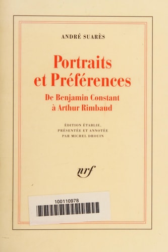 PORTRAITS ET PREFERENCES, de André Suarès | portada del libro
