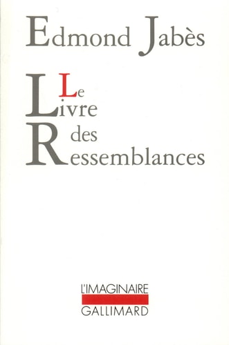 LE LIVRE DES RESSEMBLANCES, de Edmond Jabès | portada del libro
