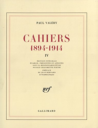 CAHIERS 1894 1914 VALE T4, de Paul Valéry | portada del libro