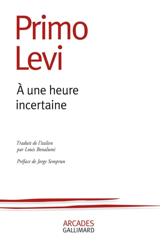A UNE HEURE INCERTAINE, de Primo Levi | portada del libro