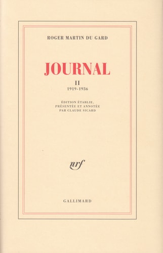 JOURNAL T2 1919-1936, de Martin du Gard | portada del libro