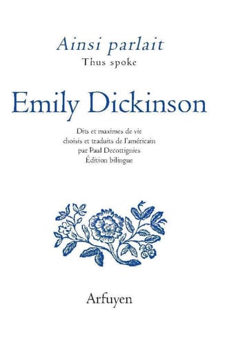 AINSI PARLAIT EMILY DICKINSON, de DICKINSON EMILY | portada del libro