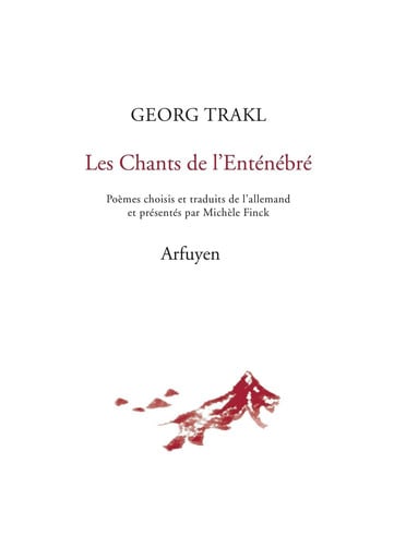 CHANTS DE L'ENTENEBRE LES, de TRAKL GEORG | portada del libro