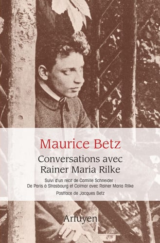 CONVERSATIONS AVEC RAINER MARIA RILKE, de BETZ MAURICE | portada del libro
