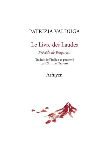 LE LIVRE DES LAUDES, de VALDUGA PATRIZI | portada del libro