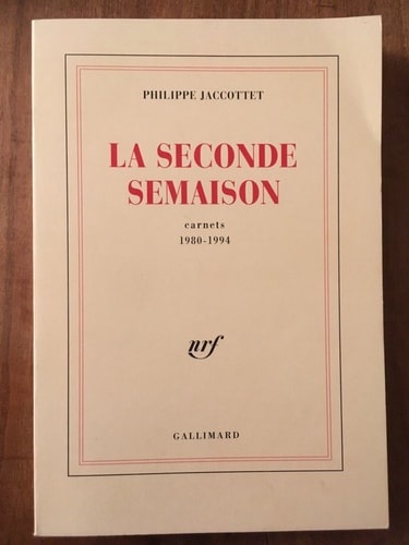 La seconde semaison, de Philippe Jaccottet | portada del libro