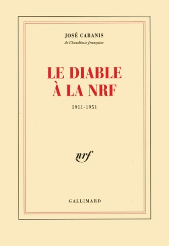 LE DIABLE A LA NRF, de José Cabanis | portada del libro