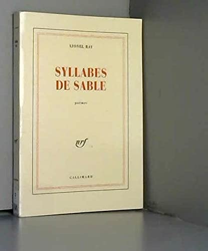 SYLLABES DE SABLE, de Lionel Ray | portada del libro