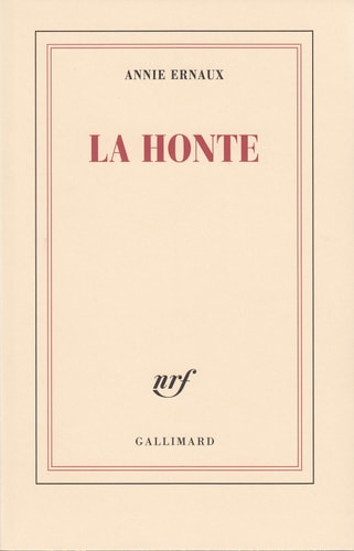 LA HONTE, de Ernaux | portada del libro