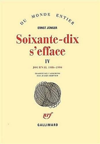 Soixante-dix s'efface (tomo 4), de Ernst Jünger | portada del libro
