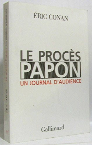 LE PROCES PAPON, de Eric Conan | portada del libro