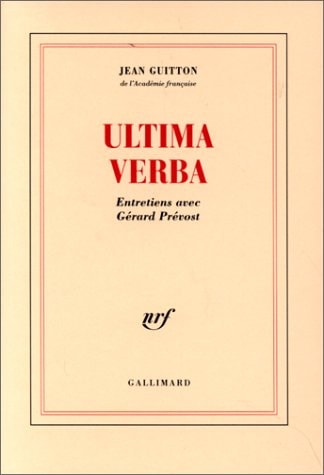 ULTIMA VERBA, de Jean Guitton | portada del libro