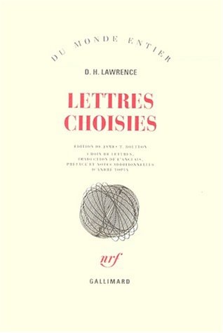 LETTRES CHOISIES, de David Herbert Lawrence | portada del libro